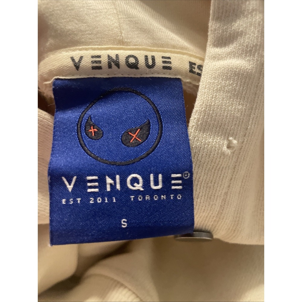 Venque 99% Normal 1% Amoo Hoodie Sweatshirt Men's Small Embroidered Cream - Picture 6 of 8